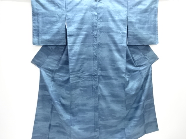 アンティーク　霞模様織出し手織り紬着物